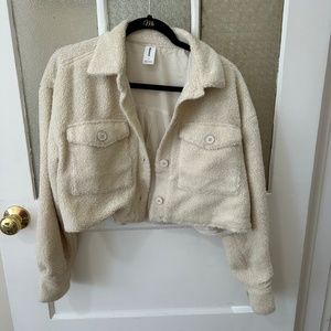 Cropped Boucle Teddy Jacket